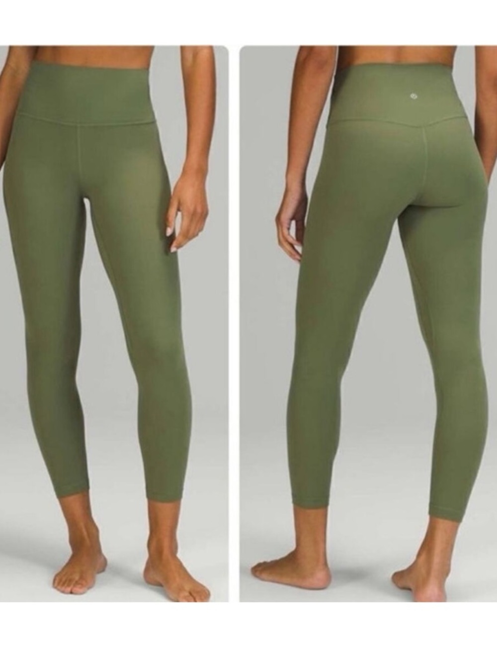 Lululemon Align High-Rise Leggings Olive Green Size 4 Yoga Running Athletic